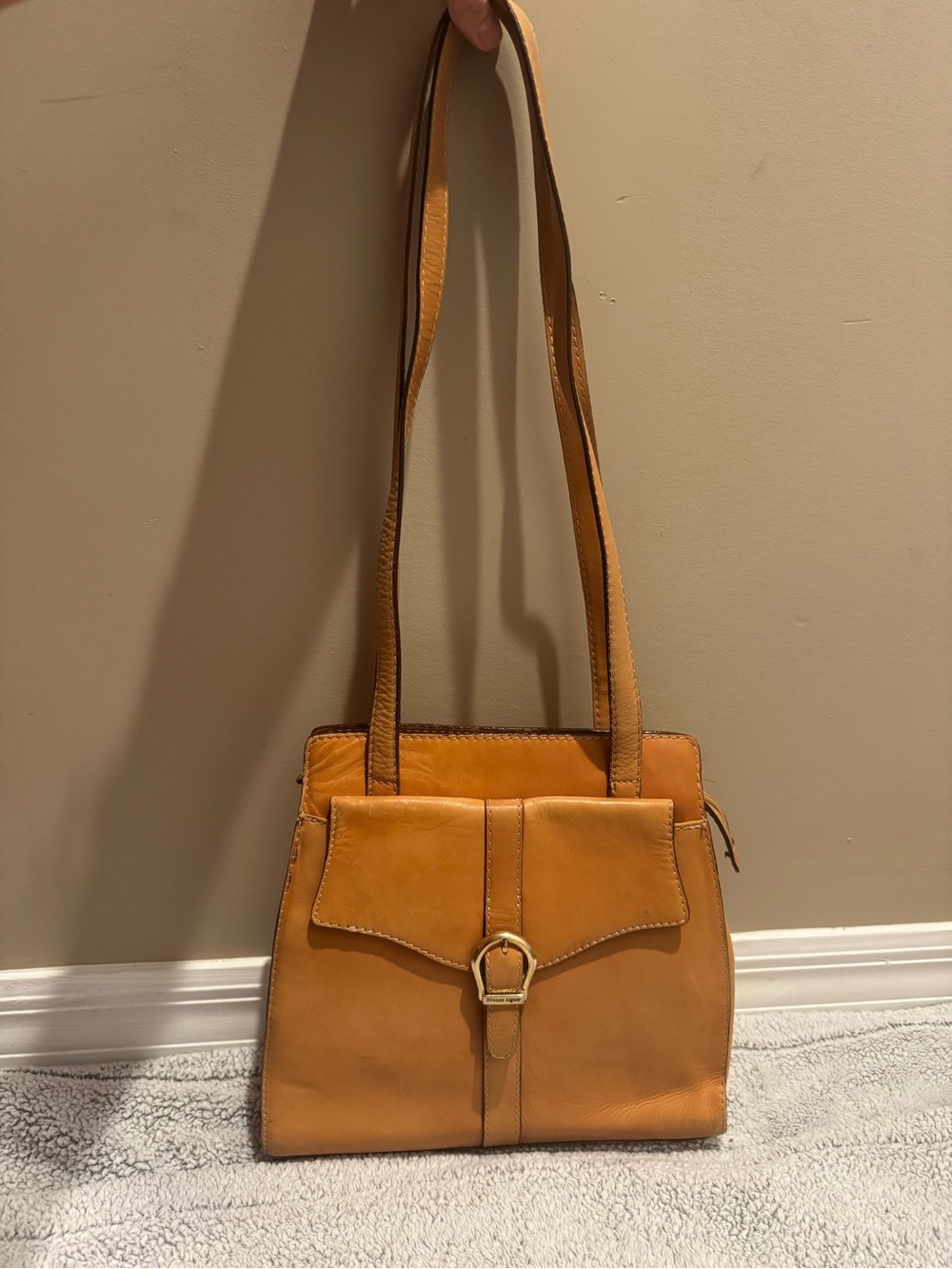 Vintage Etienne Aigner Leather Shoulder Bag in Tan by